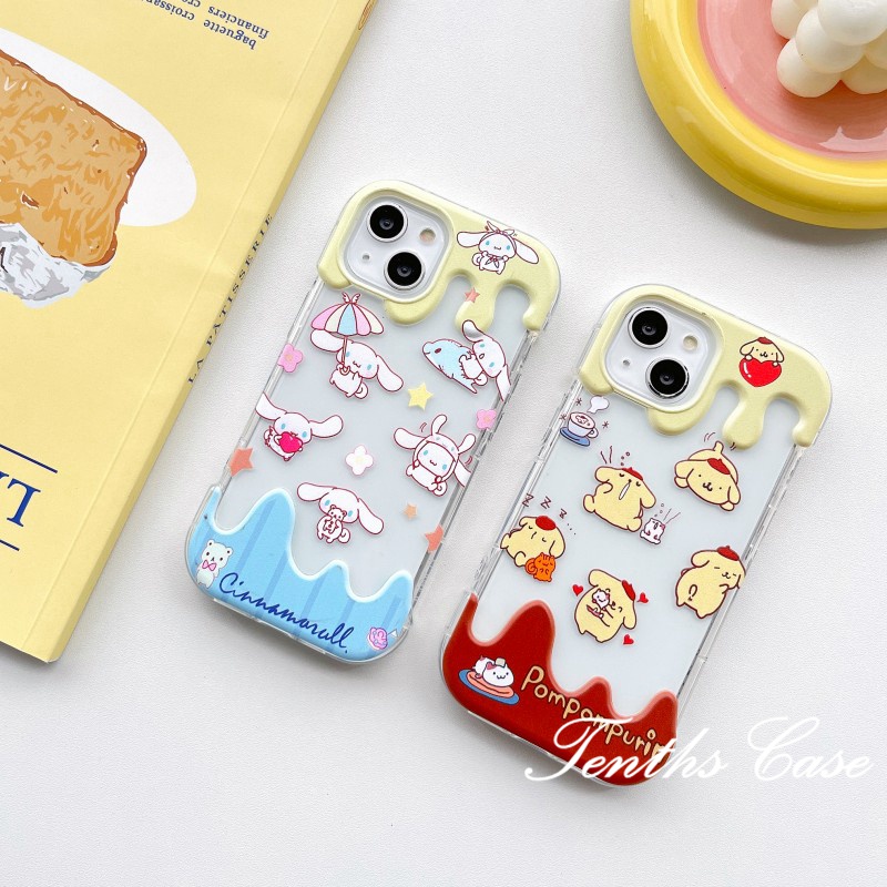 Kompatibel Untuk Iphone14 13 12 11 Pro Max X XR Xs Max8 7 6 6s Plus Se2020 Casing Ponsel Es Krim Kartun Lucu Puppy Bening Soft Cover