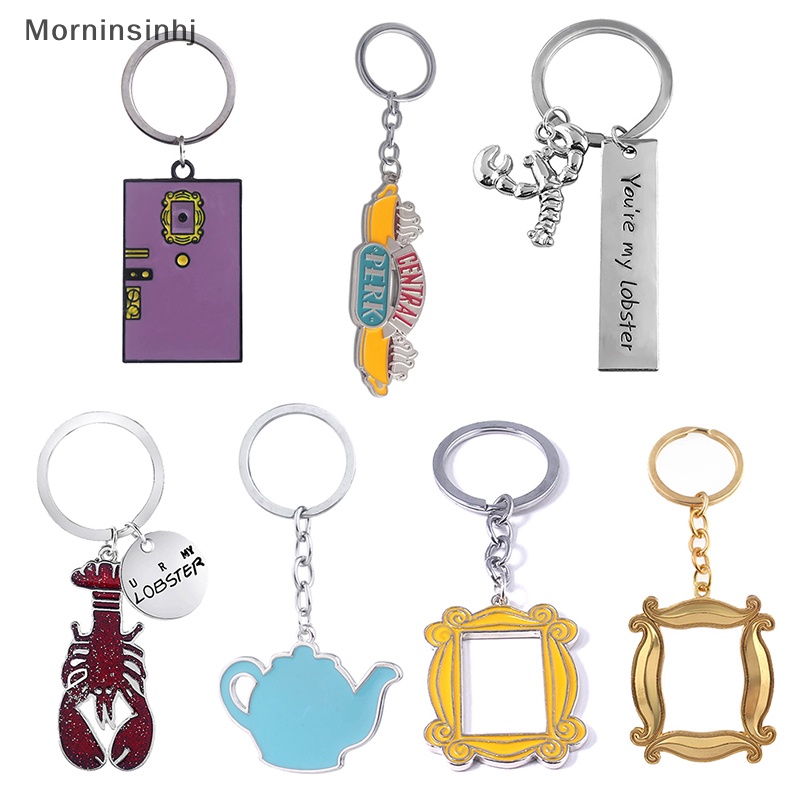 Mornin TV Show Friends Monica's Door Keychain Memorial Bingkai Foto Pintu Cafe Gantungan Kunci Stiker Bros Kalung Key Chain Rings Untuk Wanita Pria Fans id