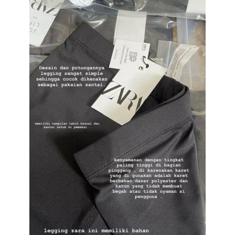 Celana Legging Wanita Zara Premium Hitam Tebal