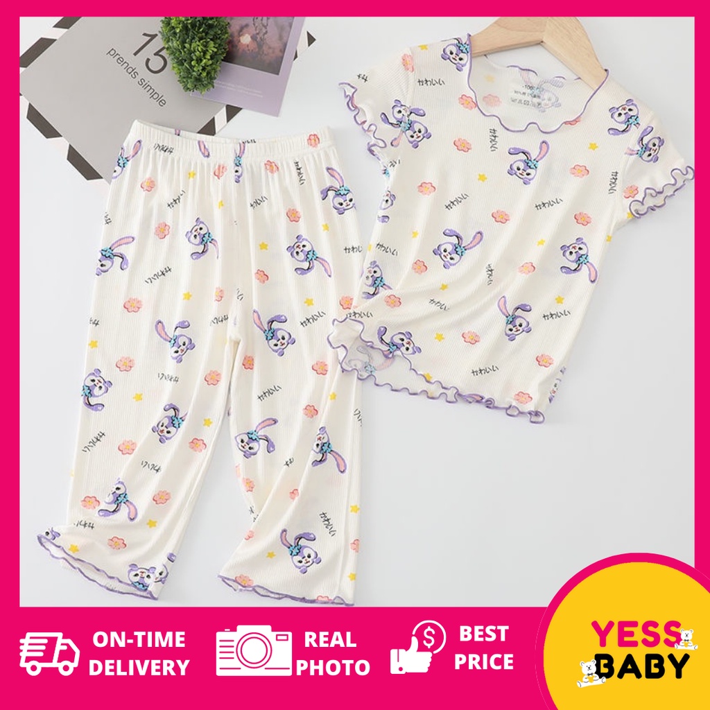 YESSBABY Piyama RABIT Anak Perempuan/Baju Rumah Lengan Pendek Anak/baju tidur anak Baju tidur usia 1-6tahun