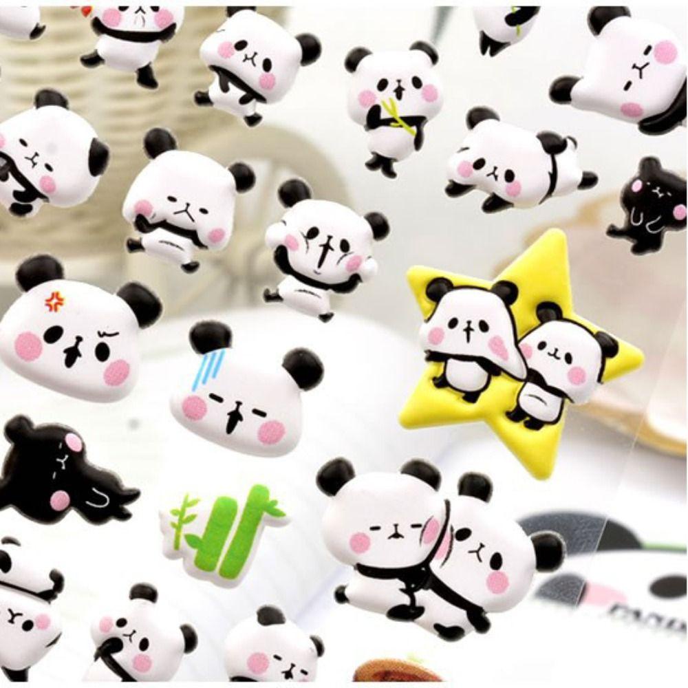 Mxbeauty Stiker Gelembung Panda, Stiker Panda Beruang Strawberry, Stiker Graffiti Tahan Air Stiker Kawaii Goo Card Lucu Untuk Skateboard Koper Bagasi Dekorasi