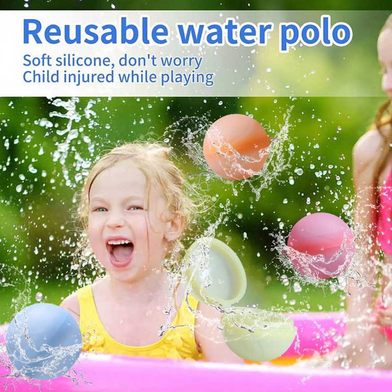 Bola Bom Air Bentuk Bola Silikon Warna Permen Lucu Untuk Anak Dewasa/ Reusable Stress Relief Water Balloon Pool Beach Toys