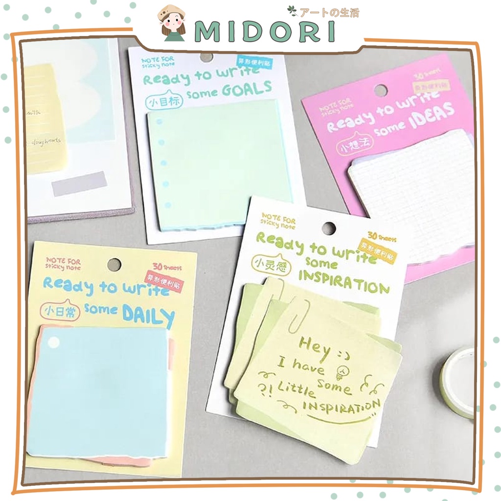 [MIDORI] 30Lembar READY TO WRITE SOME IDEAS Memo Pad Note Paper Notepad - C0040