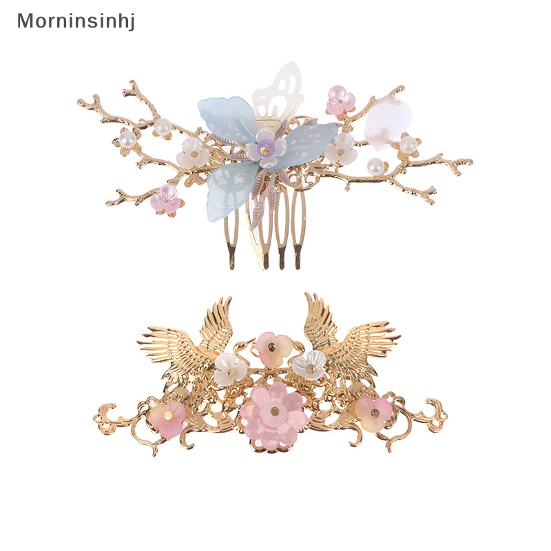 Mornin Aksesoris Rambut Wanita Cina Kristal Mutiara Hair Pin Handmade Hair Jewelry Set id