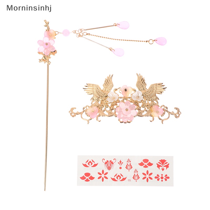 Mornin Aksesoris Rambut Wanita Cina Kristal Mutiara Hair Pin Handmade Hair Jewelry Set id