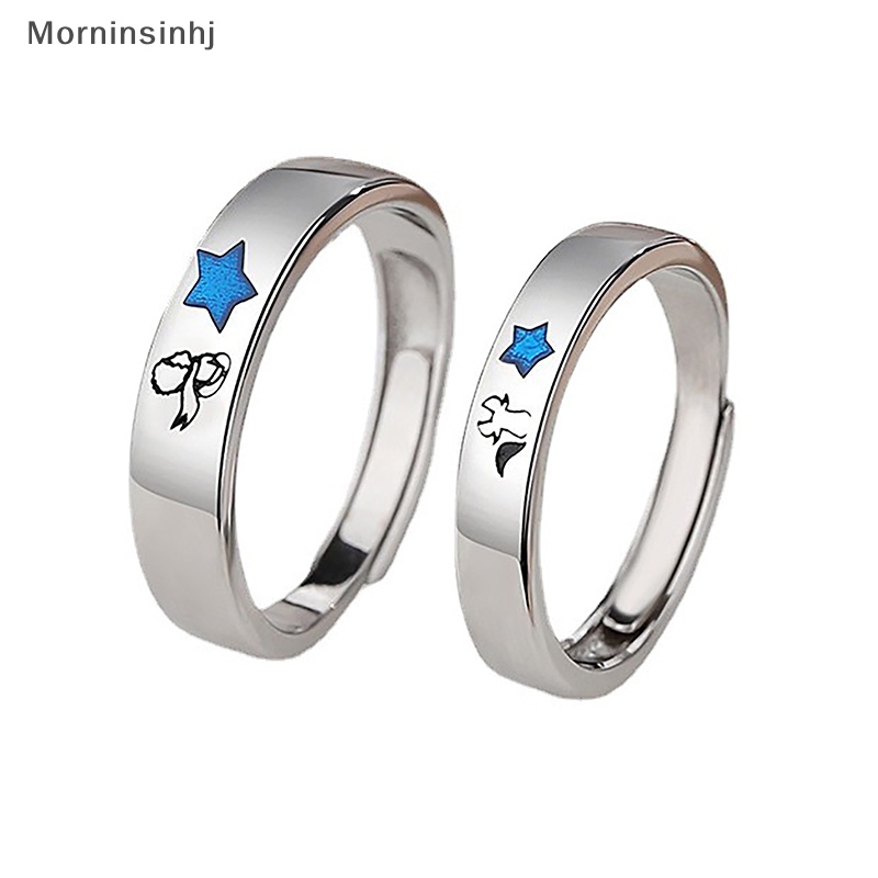 Mornin Romantis Pangeran Kecil Rubah Pasangan Cincin Lucu Terbuka Adjustable Pecinta Cincin Perhiasan Valene Hadiah Hari id