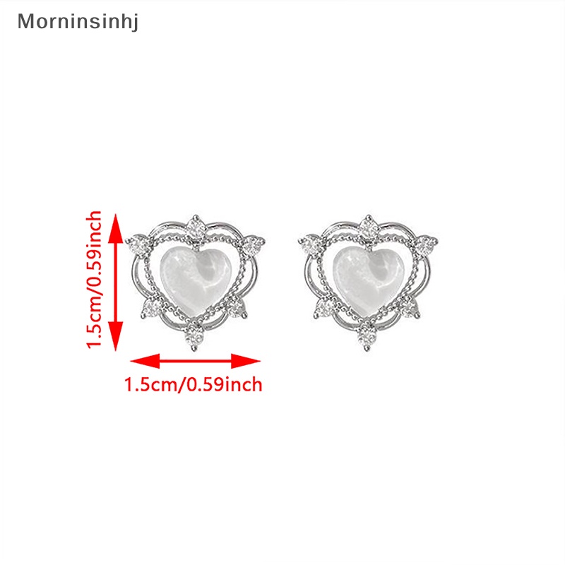 Mornin Klasik Berongga Hati Wanita Stud Earring Cantik Micro Paved Cz Batu Aksesoris Gadis Romantis Classic Earring Untuk Wanita id