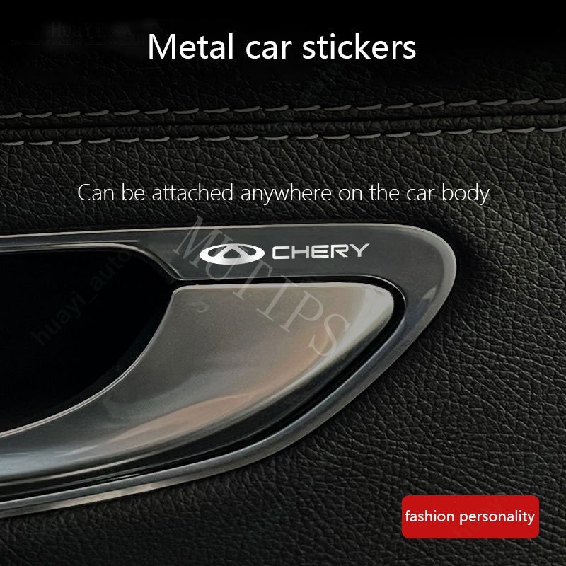 Chery Logo Mobil Stiker Logam 3D Kreatif Dekorasi Lencana Interior Pintu Jendela Mobil Untuk Omoda 5tj-1 Wajah Tiggo 4 8 7 Pro 5x QQ 2023