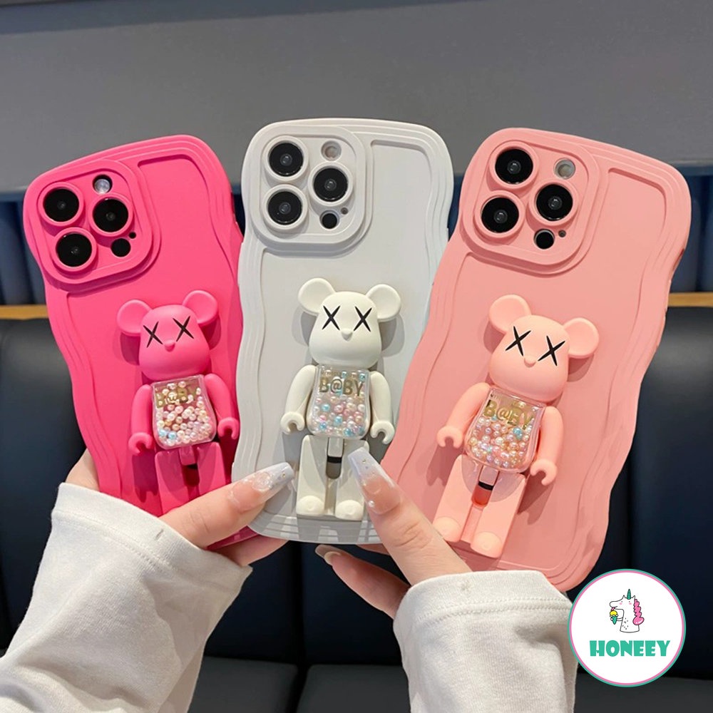 Fashion Permen Warna Kaws Stand Phone Case Kompatibel Untuk iPhone 14 Pro Max13 12 11 Pro Max Case iPhone XR Warna-Warni Sarung Hp