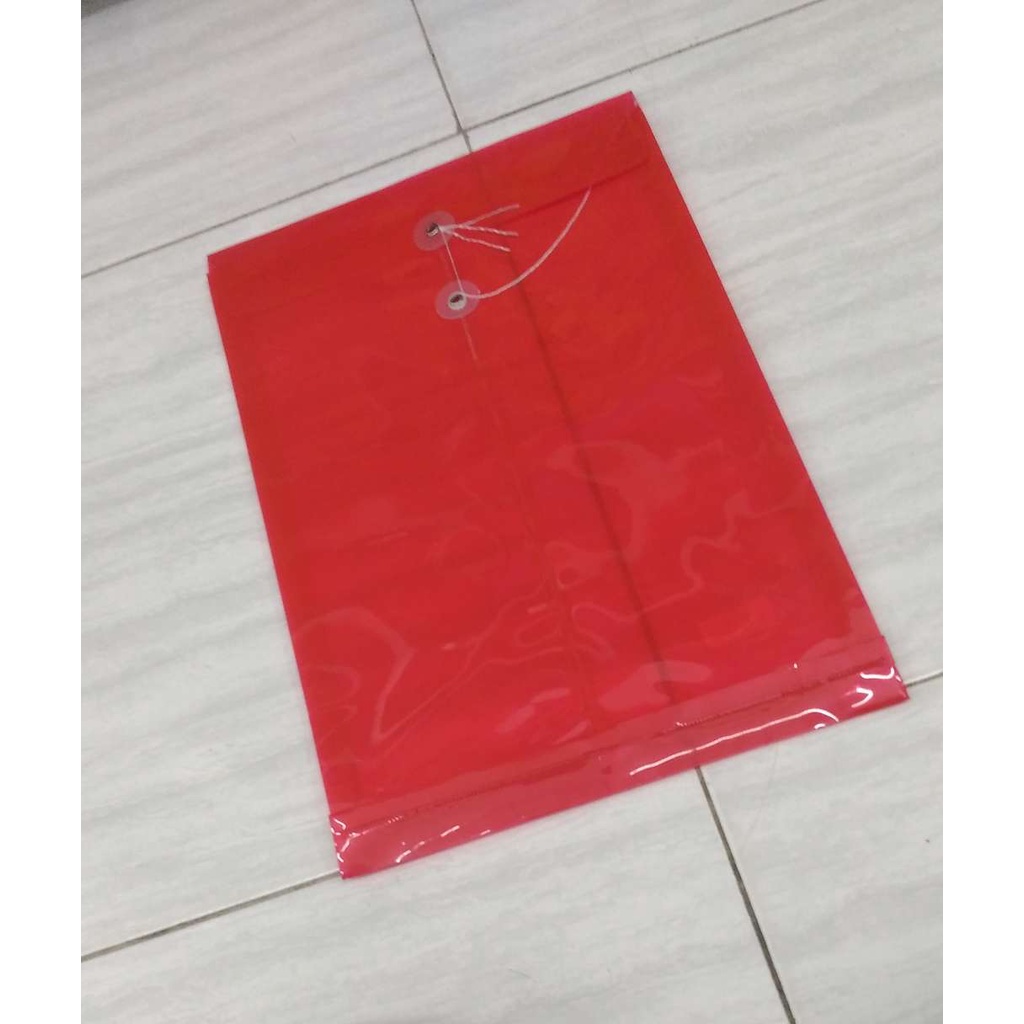 MAP PLASTIK TALI KANCING MERAH