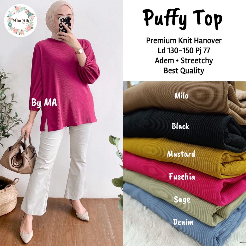 PUFFY TOP ORI MBA AIK | Premium Knit Hanover