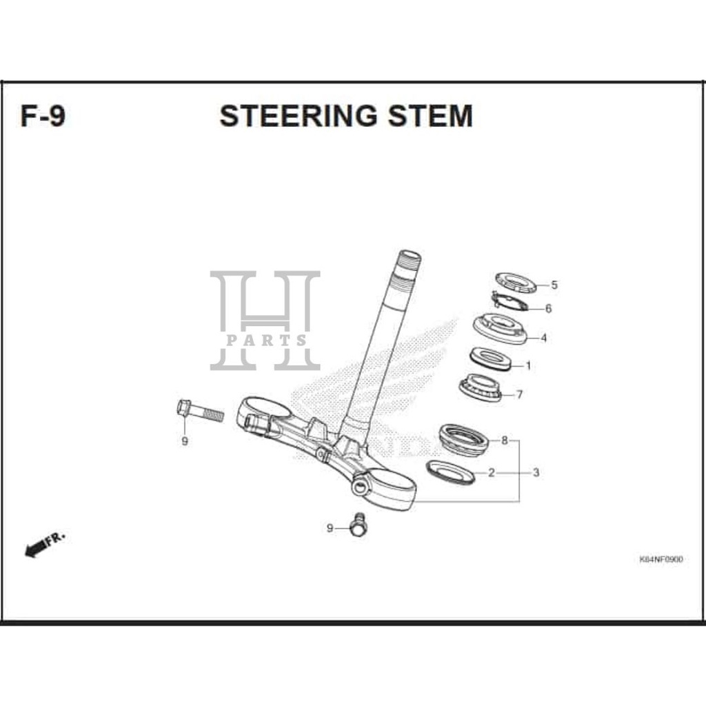 MUR TUTUP KOMSTIR STANG ATAS THREAD COMP STEERING CBR 250CBU CBR 250RR K64 CBR 250R KYJ 53220-KYJ-900 ASLI ORIGINAL AHM HGP HONDA