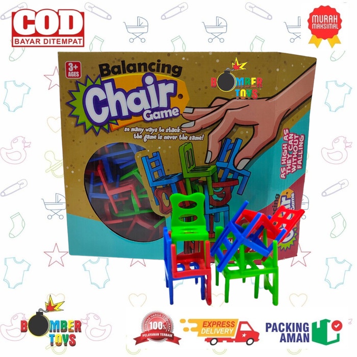 MAINAN ANAK KELUARGA BALANCING 36 PCS CHAIR GAME RAMAI LOMBA SUSUN KURSI SERU FUN