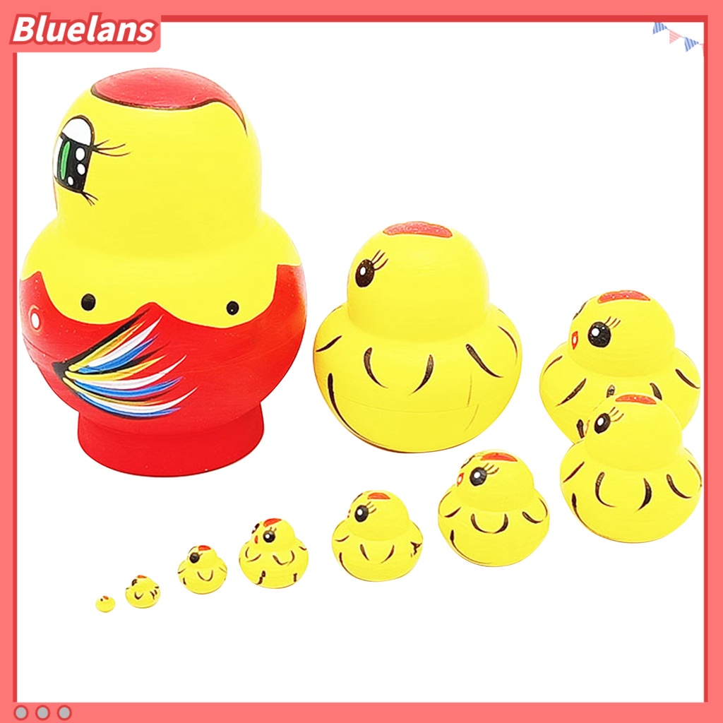 [BLS]1 Set Boneka Bersarang Indah Desain Hewan Sepuluh Lapis Kartun Anak Ayam Matrioska Mainan Untuk Anak