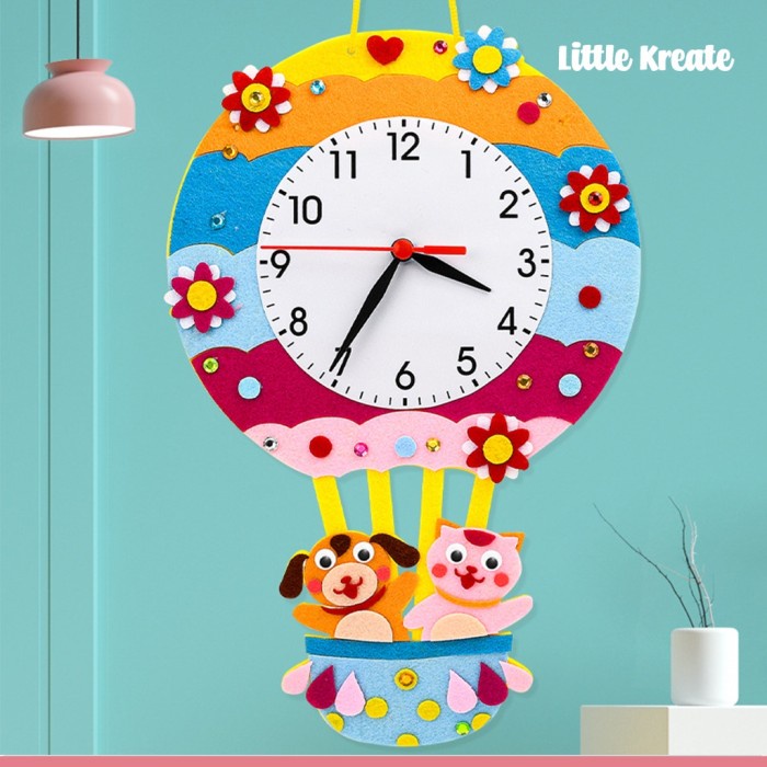 DIY Jam Dinding - Non Woven Clock - Mainan Edukasi Prakarya Anak - Castle