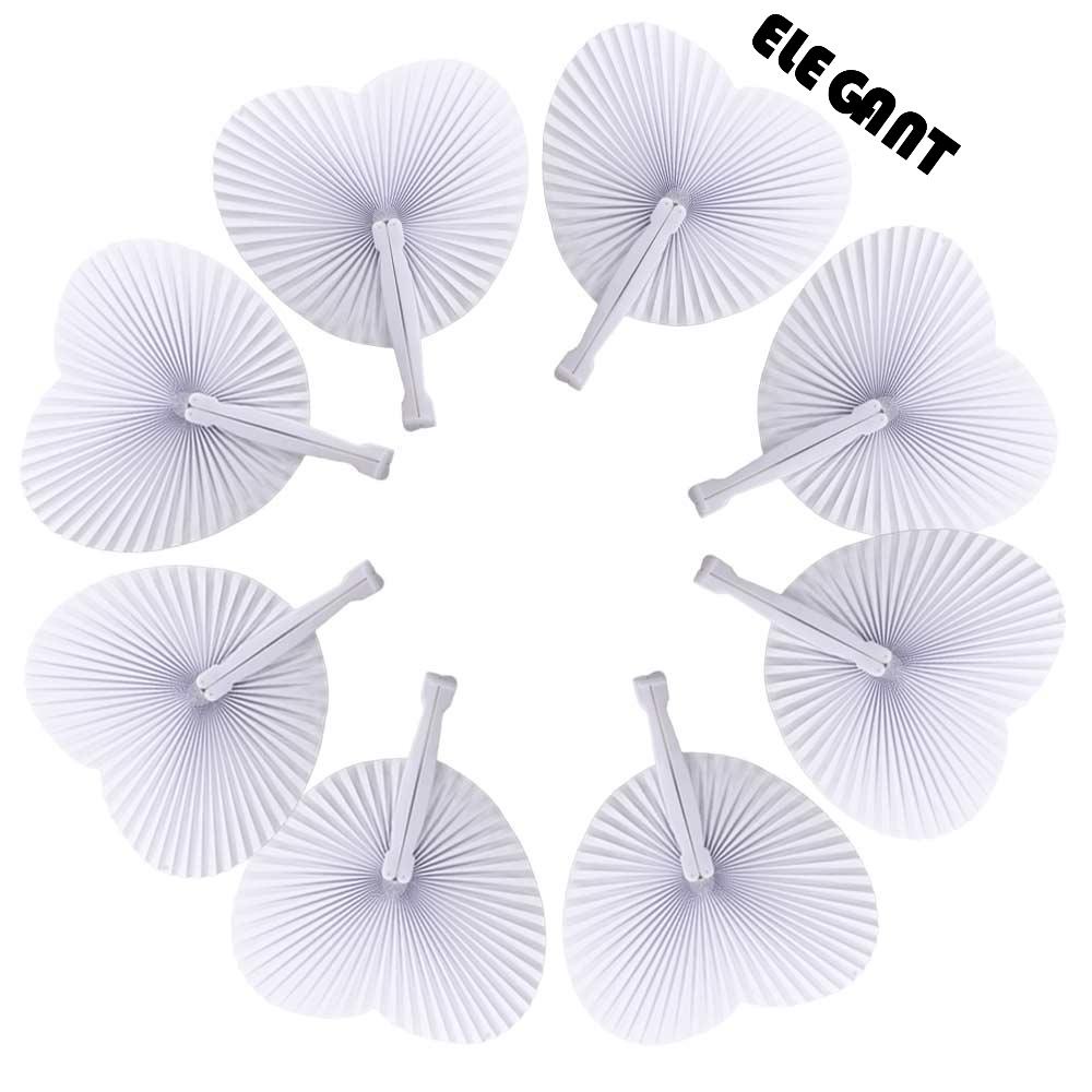 【 ELEGANT 】 Kipas Angin Lipat Berbentuk Hati Plastik Praktek Kaligrafi Kipas Wall Decor Anniversary Ulang Tahun Alat Pendingin Craft Fan