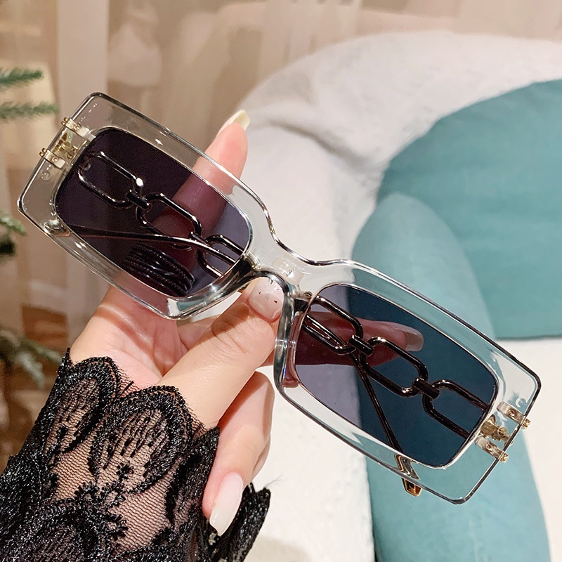 Klasik Kotak Wanita Kacamata Matahari Lady Retro Fashion Shading Eyewear Sunglasses Untuk Wanita Halus Luar Ruangan Persegi Panjang Kacamata Hitam Kecil