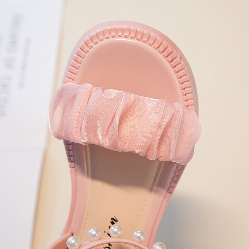 LittleAaron WONDERFUL GIRLS Sandal Anak Perempuan Sandal Pita Mutiara Fashion Anak Cewek Import