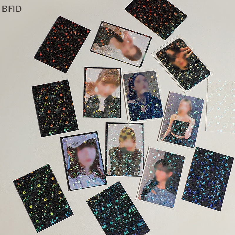 [BFID] 20lembar /pack Laser Glittery Star Card Photocard Sleeves Idol Photo Cards Tas Penyimpanan Pelindung Card Film [ID]