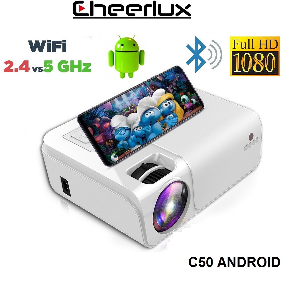 AKN88 - CHEERLUX C50 ANDROID - Proyektor Pintar 4000 Lumens - Full HD 1080P