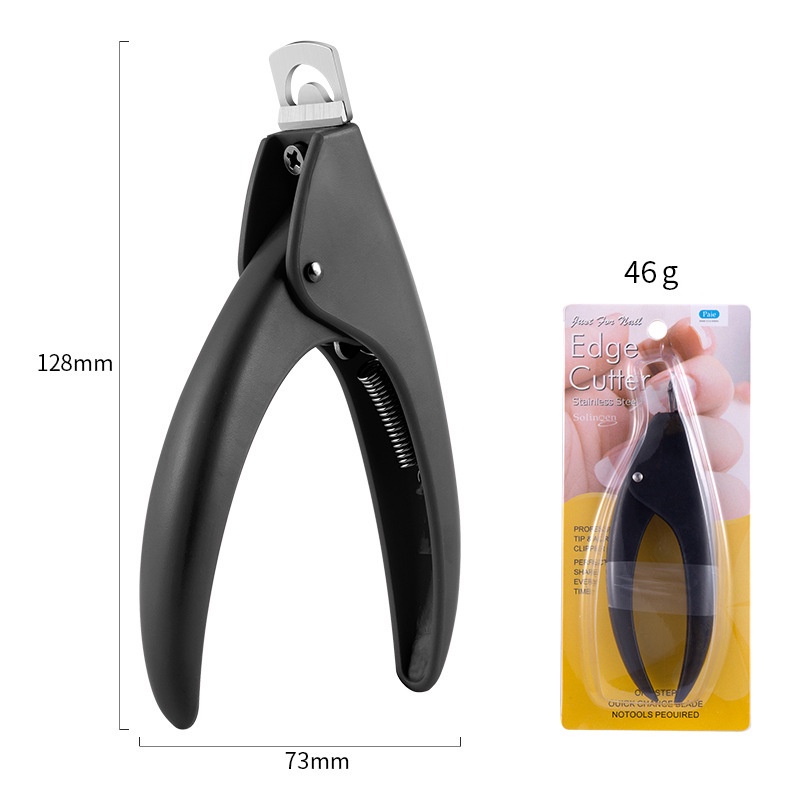 U Shape French False Nail Art Tips Scissor Stainless Steel Cutter Trimmer Straight Edge Gunting Kuku Nail Clipper