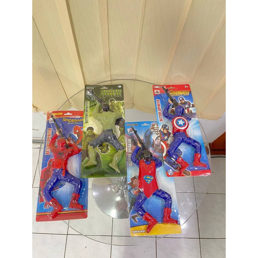 Mainan anak figur tentara merayap/merangkak/mainan laki-laki Captain Amerika - Superman - Hulk - Spiderman