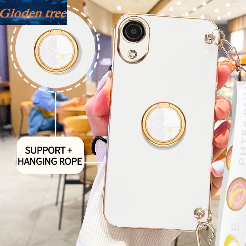 Gloden tree Phone Case Untuk Samsung Galaxy A03 Core Original Casing Dengan Watch Standand Lanyard