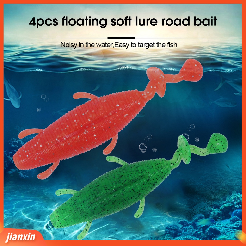 (In Stock) 4Pcs 15g Umpan Umpan Ikan Simulasi Tinggi Menggoda Elastis Bercahaya Bentuk Larva Hidup Lembut Palsu Lure Fishing Tackle