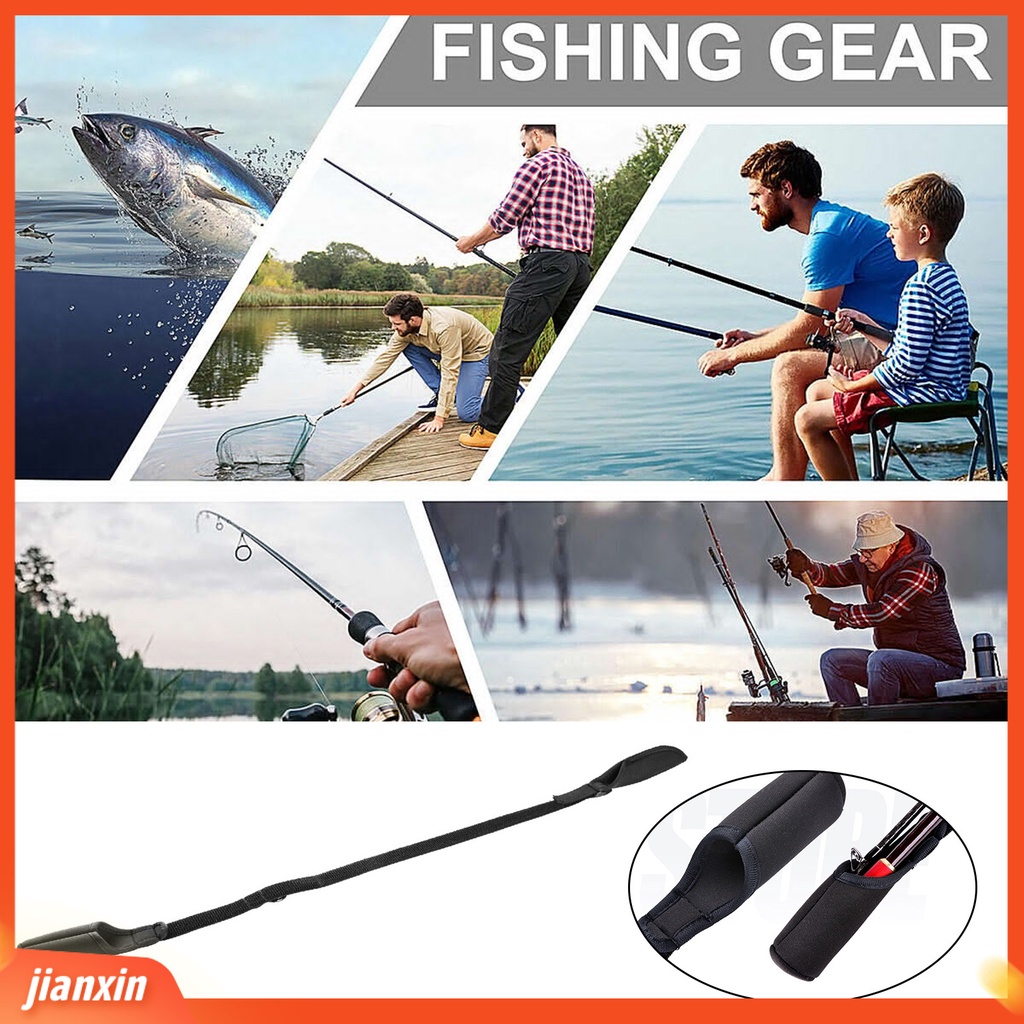 (In Stock) Tali Pancing Panjang Dapat Disesuaikan Elastisitas Tinggi Ekstra Lembut Tahan Aus Desain Pita Pengikat Shockproof Pancing Strapping Bungkus Pelindung Perlengkapan Memancing