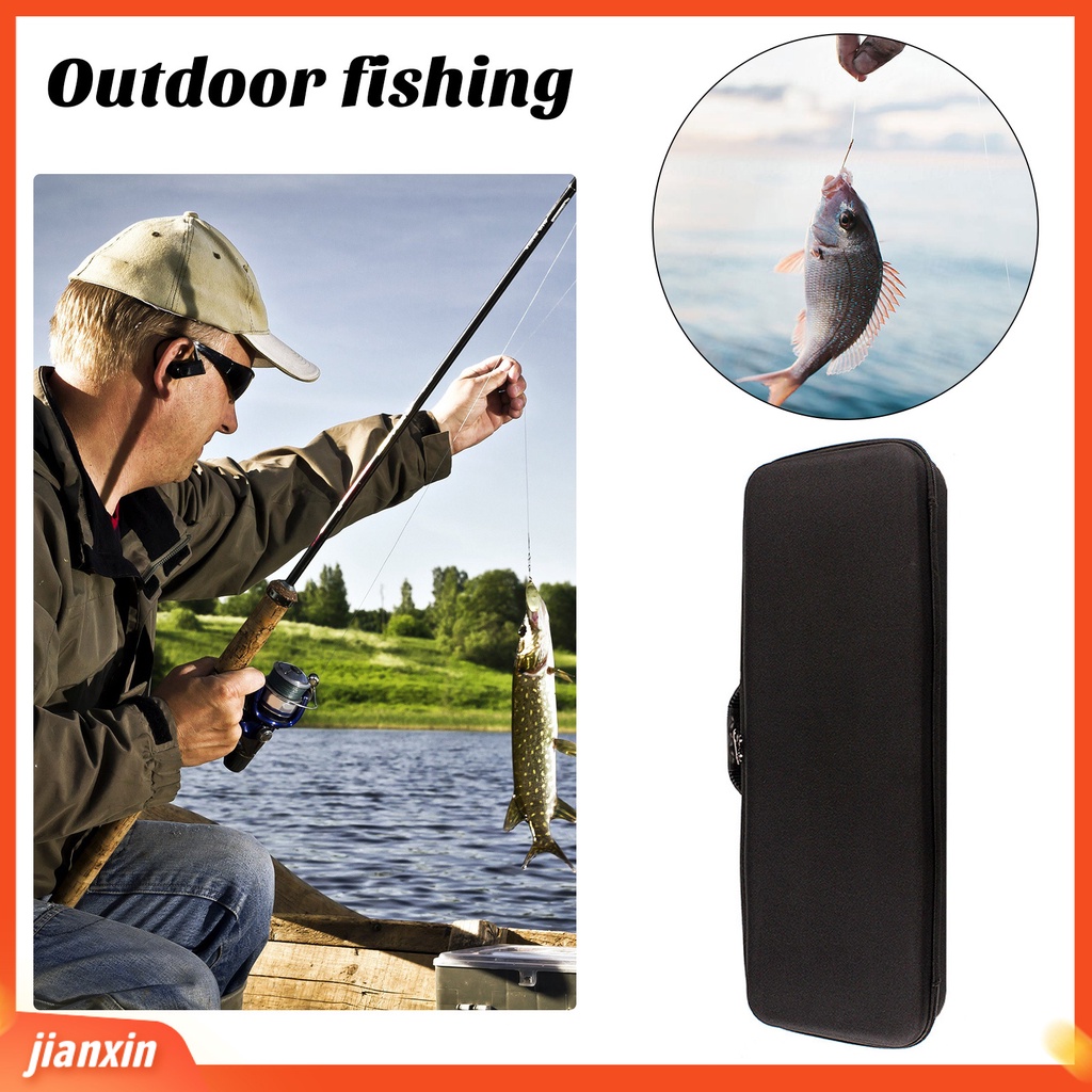 (In Stock) Fishing Tackle Bag Kapasitas Besar Shockproof Daya Tahan Tinggi Penutupan Ritsleting Pegangan Ergonomis Kerang Keras Memancing Tas Portabel Spinning Rod Reel Lure Case Perlengkapan Memancing