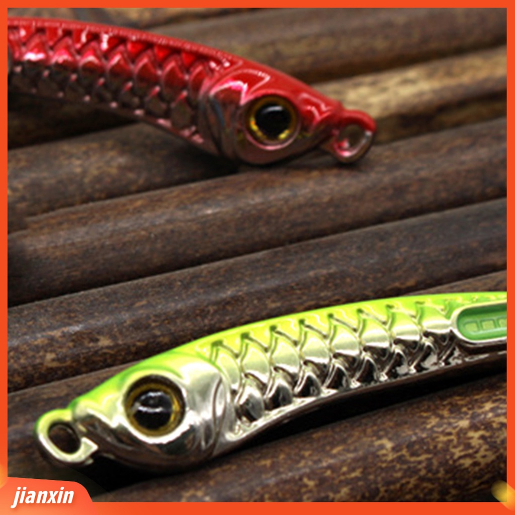 (In Stock) 10g /15g 6cm /6.5cm Piringan Umpan Pancing Gaya Membuat Suara Anti Gores Umpan Jig Cor Panjang 3D Eyes Lure Untuk Outdoor