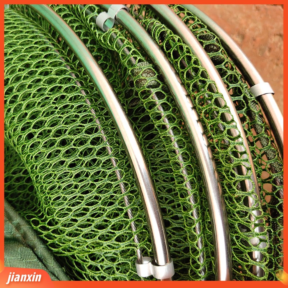 (In Stock) 2m /2.5m Collapsible Nylon Stainless Steel Penangkap Ikan Jaring Perangkap Kandang Pancing Mesh Basket
