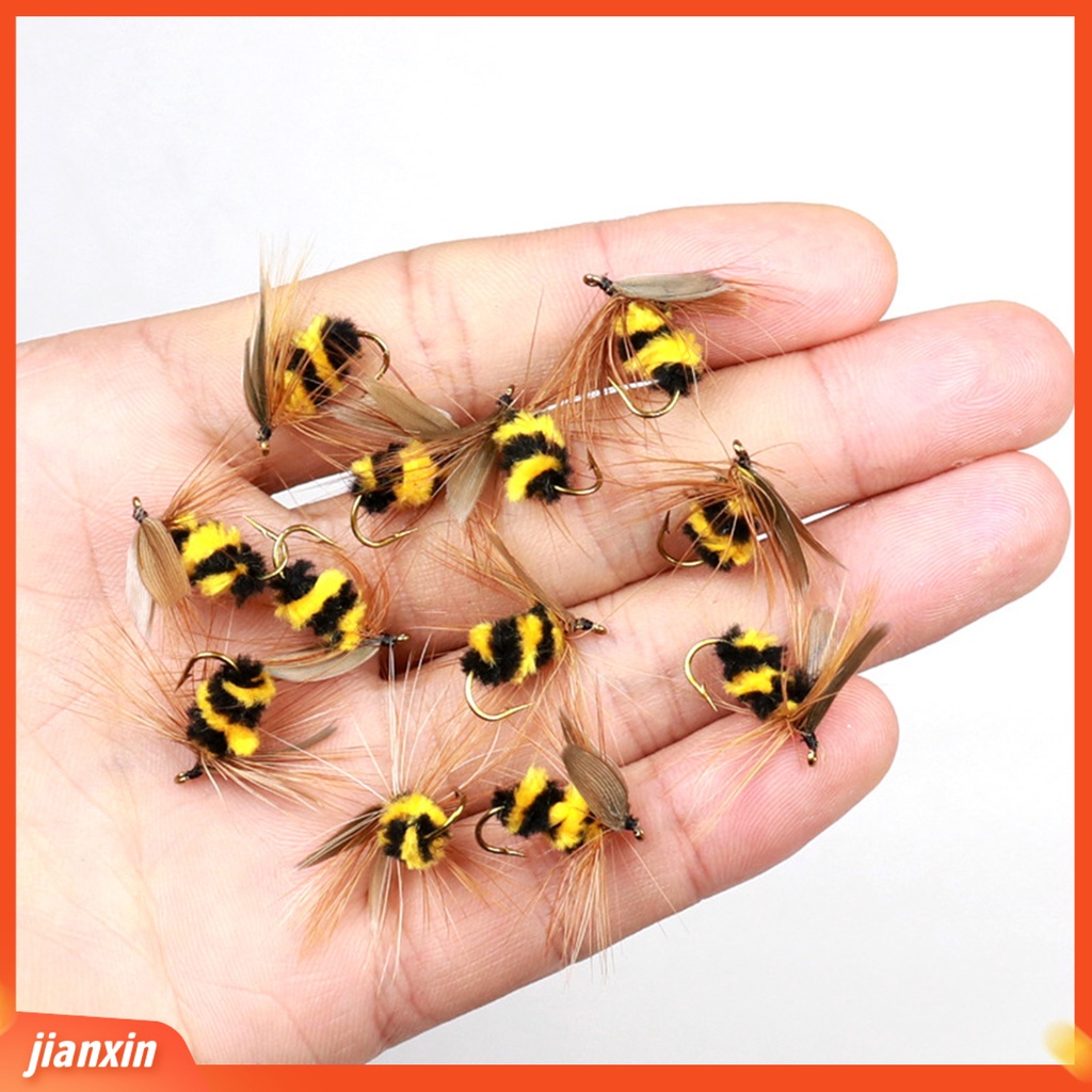 (In Stock) 20Pcs Mini Handmade Bee Bumble Shape Umpan Serangga Buatan Aksesori Memancing