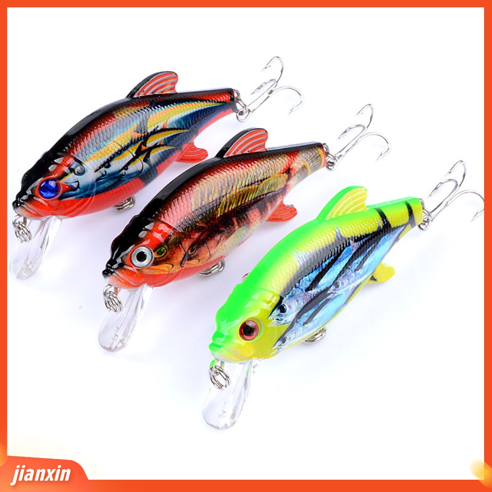 (In Stock) 8cm 3D Mata Dicat Bionic Wobbler Renang Ikan Kecil Buatan Memancing Umpan Keras