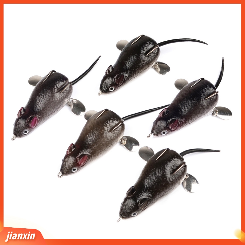 (In Stock) Lifelike 3D Rubber Sharp Hook Rat Fishing Lure Umpan Snakehead Fish Tackle Tool