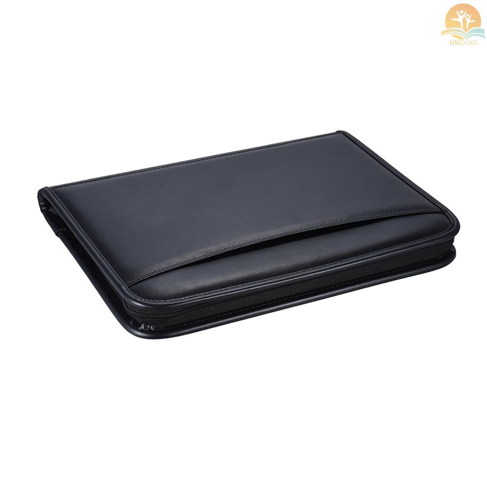 In Stock Multifungsi Bisnis Profesional Ritsleting Portfolio Padfolio Folder Dokumen Case Organizer A4 Kulit PU Dengan Kalkulator Tempat Kartu Nama Memo Note Pad