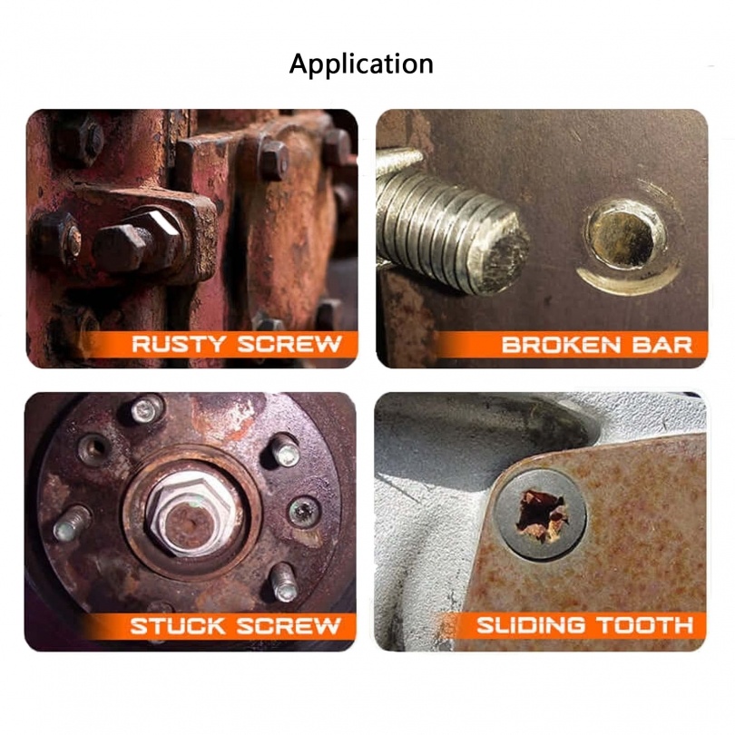 6 Pcs Rusak Screw Extractor Kit Dengan Quick Self-Locking Post Tools Kit Ulir Halus Rusak Screw Stud Remover