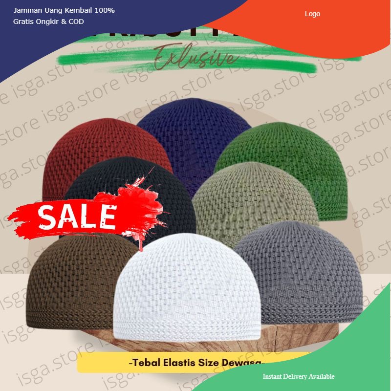 Peci Rajut Dewasa / Peci Haji / Peci Putih / Kopiah Rajut / Peci Rajut Polos Tebal Elastis / PECI RA