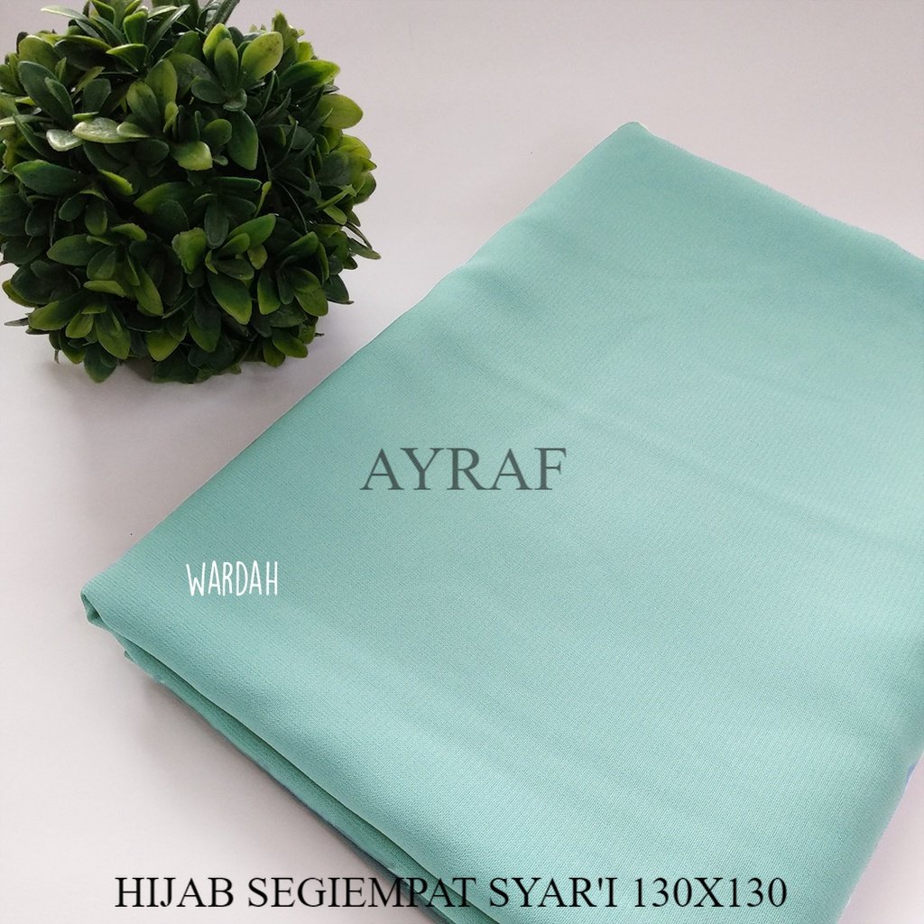 COD kerudung hijab SegiEmpat Syar'i Wolfis Premium size 130x130/hijab segiempat wollfis jumbo size 1