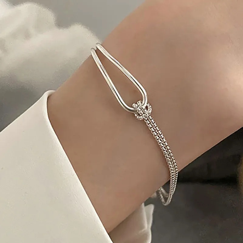 Charm Gelang Geometris Tidak Teratur Rantai Gelang Hadiah Pesta Gadis Minimalis Trendi Cap Simpul Bangle Korea INS Style Liontin Gelang Perhiasan Aksesoris Wanita Sederhana