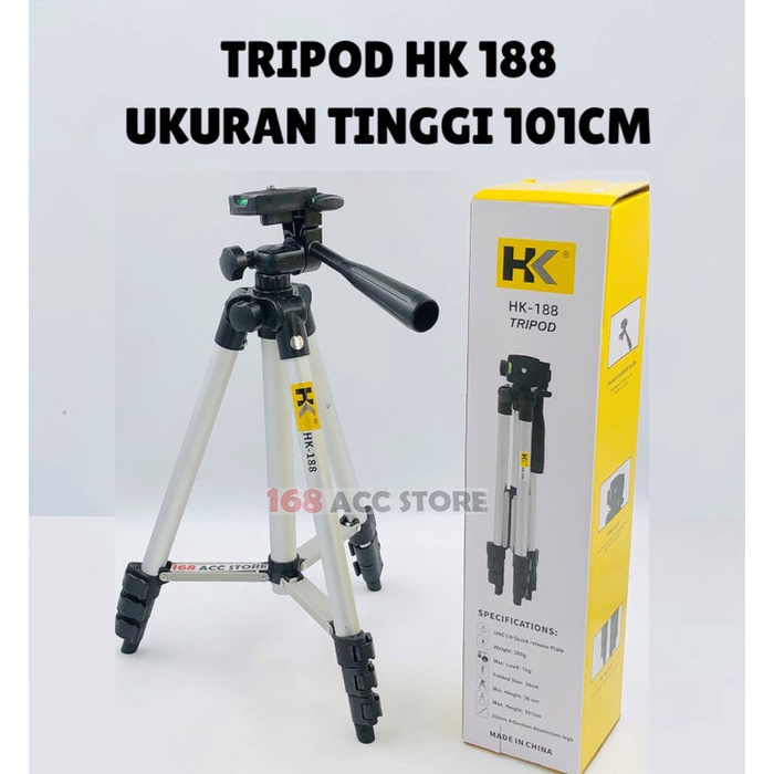 TRIPOD HANDPHONE HK 168 ORI / TRIPOD CAMERA / TRIPOD 140 CM - HK 188 silver J92 ORIGINAL