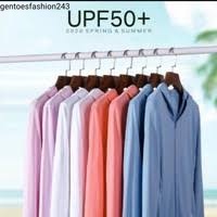 Jaket Mesh Hoodie Lembut nyaman menyerap keringat uv protection pria wanita, Jaket olahraga wanita, 