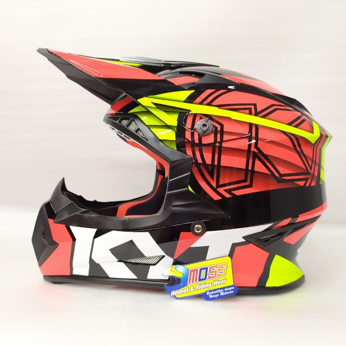Helm KYT Cross Trail Jumshot #1 Black/Yellow Fluo/Red | Original