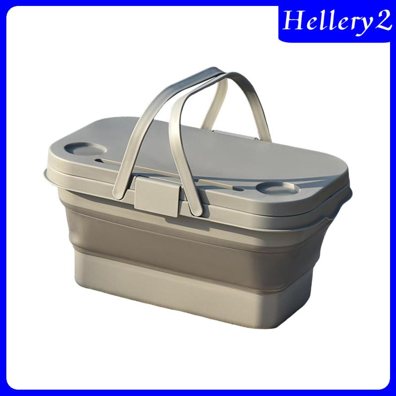 [Hellery2] Keranjang Piknik Dapat Dilipat Foldable Storage Bin Camping Kemah Keranjang Penyimpanan Untuk Dapur