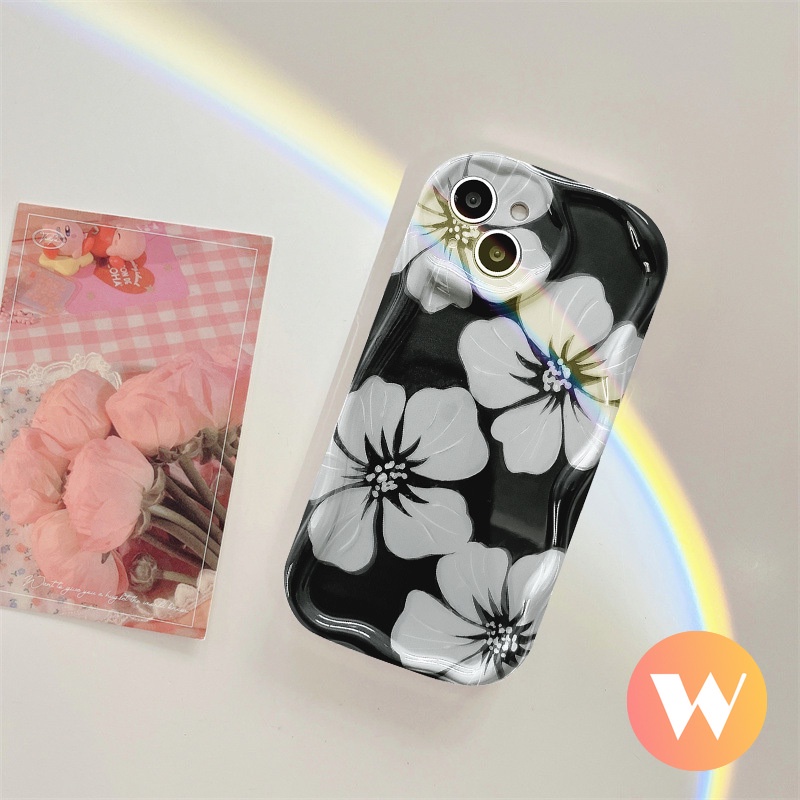 Case Bunga Seni Lukisan Minyak Untuk Infinix Hot11 10 9 12 8 30 20 Bermain Cerdas 6 7 5 6Plus Panas 10Lite 8 9 30i Note12 G96 3D Wavy Curved Edge INS Korean Fantasy Glitter Butterfly Case