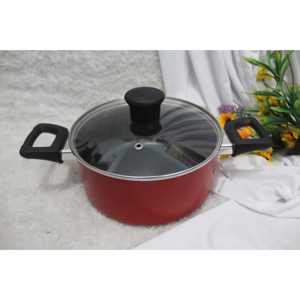 Panci Teflon Tefal Original 28cm – Anti Lengket, Tutup Kaca, Gagang Anti Panas