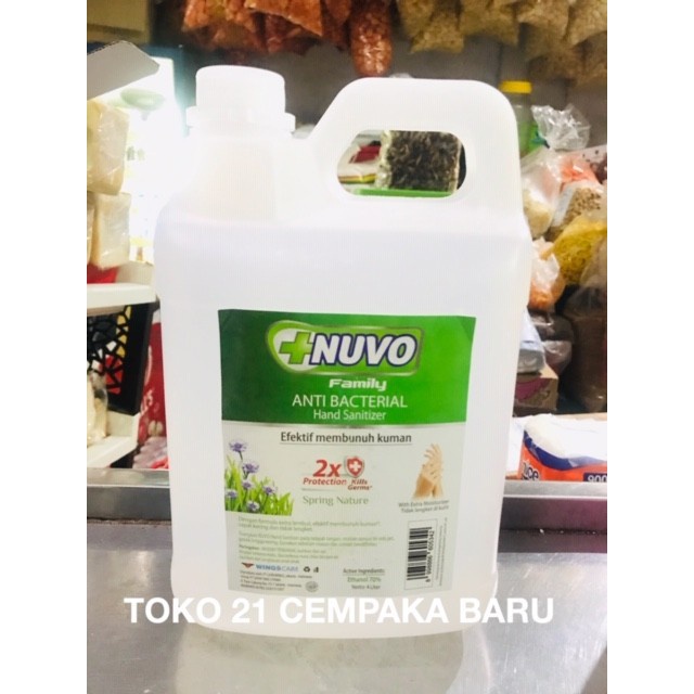 Nuvo Hand Sanitizer GEL Spring Nature Hijau Jerigen 4 Liter | Nuvo 4 Liter