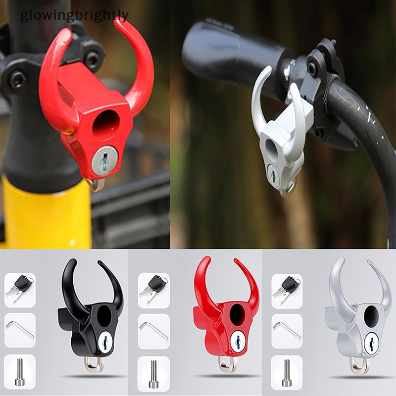 [glowingbrightly] Kunci Helm Anti Maling Sapi Kreatif Dengan Kunci Set Untuk Dudukan Stang Motor Kunci Kendaraan Elektrik TFX
