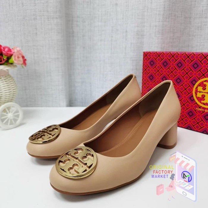 VS Sepatu TORY BURCH Benton Pump Heels Shoes Tan 100% ORIGINAL - 35
