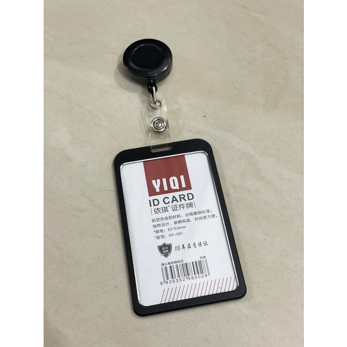 

[DD] Casing ID Card Case Alumunium Besi Dengan Yoyo 1 Set Warna - Hitam
